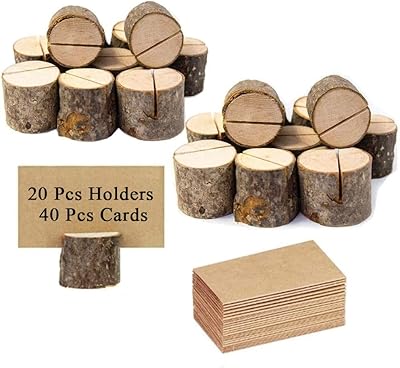 Colchick plastic plastic carrier 20 parts rustic wooden card holders with 40 kraft paper cards, food panels and table number, photo holder for wedding party dinner.. Shop the future with DIAYTAR NIGERIA - thousands of products, unbeatable prices, delivery within a week.