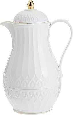 Home maker thermos for tea and coffee 63110, 1 liter, white.. Experience the convenience of online shopping with DIAYTAR NIGERIA's reliable 5-8 day delivery service.