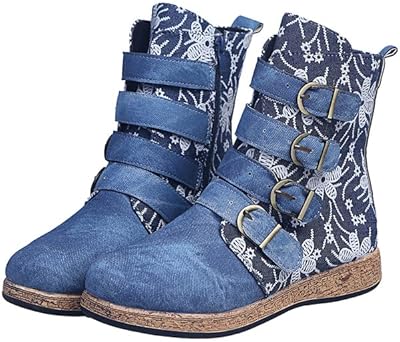 New Socofy Women Retro Boots Printed Metal Eye Lake Enlightenment Ladies Bunny Ladies Shoes Botines 2021.. Your favorite online marketplace — DIAYTAR Nigeria delivers quick and cheap.