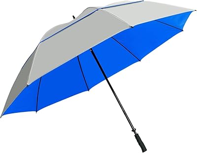 SUNTEK 68 \ "reflective windshield umbrella with double ventilation (silver/blue).. DIAYTAR NIGERIA puts thousands of products at your fingertips with affordable prices and delivery within a week.