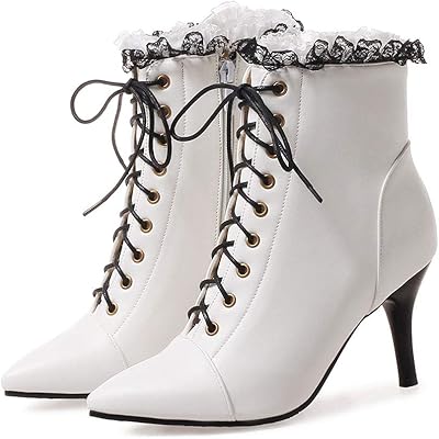 Sprie -end boots with laces on the side and zipper for women, short non -slip walking shoes in British style, white, size 40.. DIAYTAR Nigeria: trusted by thousands for fast, reliable delivery.