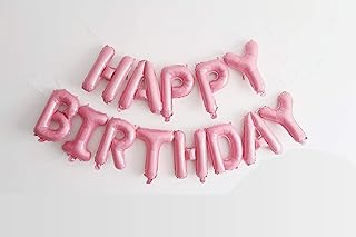 Party Time - Set of Balloons Happy Birthday in 16 "Light Pink Aluminum (13 pieces).. Your one-click solution to affordable shopping, DIAYTAR NIGERIA delivers quality products nationwide.