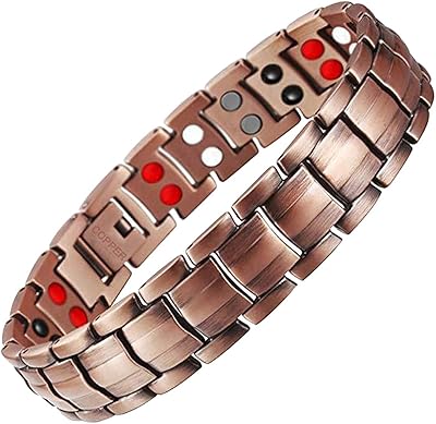Copper bracelet for men, 4 magnetic elements, elegant jewelry in massive copper at 99.99% with magnet.. DIAYTAR NIGERIA: Where thousands of products meet affordable prices and reliable 5-8 day delivery.
