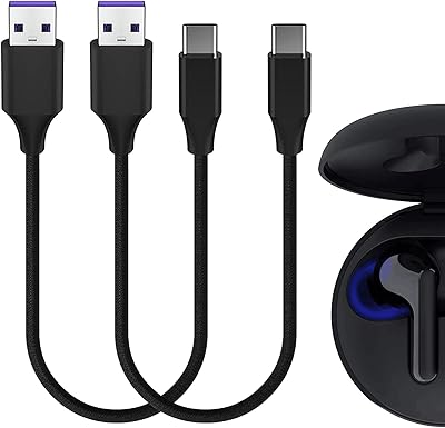 Quick-braided fast-braided charger cable for geekria type-C compatible with the LG Tone-FN7UV, HBS-FN4, FN6, FN7C, FP8, FP9, USB-C to USB-C charger (1 foot / 30 cm, package of 2)).. DIAYTAR NIGERIA: Bringing quality products to your doorstep at prices that won't break the bank.