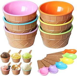 Skido 6 parts plastic ice cream cups with spoons, festive dessert bowls, set of assorted colors cups, container for ice mold.. Order now, relax later — DIAYTAR Nigeria ships in 5 to 8 days.