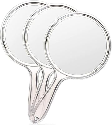 Alykdon hand mirror, 1x/3x double -sided hand mirror with handle, set of 3 (transparent).. DIAYTAR NIGERIA: Where every shopping need is met with affordable prices and timely delivery.