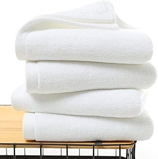 Lush luxury white towels, 100 % cotton 650 g/m2 (4 -piece hand towel 40 x 75 cm, white).. DIAYTAR NIGERIA redefines convenience with our vast product selection and swift nationwide delivery.
