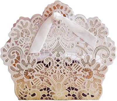 100 pieces/Multicolor set hollow bronze lace DIY Crafts Wedding Box Sweet Cake Candy Candy Back Bags Baby Birthday Children Birthday Party (White).. DIAYTAR NIGERIA brings the market to your screen with thousands of affordable products delivered to your door.