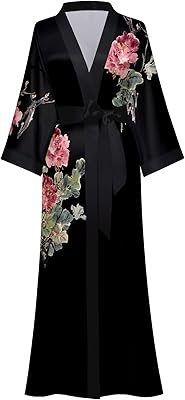 Kehnob Floral kimono dress for woman long dress in silk robe kimono single size.. DIAYTAR NIGERIA: Where value meets variety with reliable nationwide delivery in under 8 days.