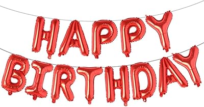 Happy birthday balloons, aluminum paper banner balloons for birthday party decorations and supplies (red).. DIAYTAR NIGERIA brings the nation's largest product catalog to your doorstep at prices you'll appreciate.