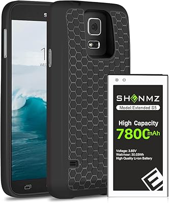 Galaxy S5 battery, 7800 mAh improved extensive battery [Additional battery up to 3 times] with black protective shell and case for Samsung Galaxy S5 all versions.. Reliable delivery, all over Nigeria — that’s DIAYTAR Nigeria promise.