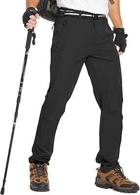 Outdoor outdoor hiking pants, fast, light, waterproof drying, men's work pants, stretch, 6 pockets, zipped belt, polar lining - Black.. Your home for smart shopping — DIAYTAR Nigeria delivers fast and cheap.