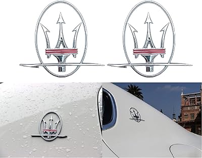 2 pieces atimax silver for maserati side emblem 3D sticker tight rear window sticker compatible with the new Maserati Quattroporte, Ghibli series.. Your complete e-commerce destination, DIAYTAR NIGERIA combines variety with budget-friendly nationwide shipping.