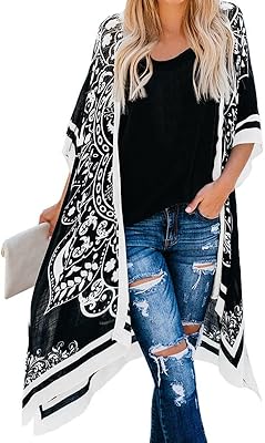 Ample and relaxed kimono cardigan printed summer 2022 for women, one size.. Join thousands of satisfied shoppers on DIAYTAR Nigeria.