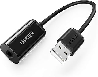 Ugreen external USB audio adapter card with 3.5 mm stereo auxiliary compatible with helmet, PC, laptop, desktop computer, PS4, PS5, Windows, Mac, Linux, Black.. Shop with purpose and save with DIAYTAR NIGERIA's extensive platform and nationwide delivery service.