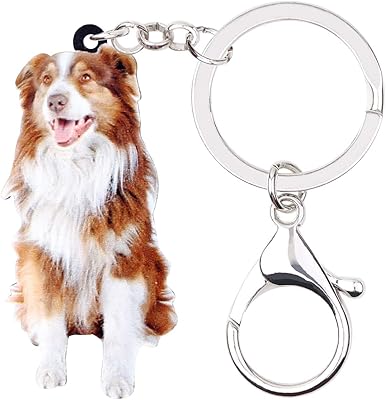 Duuwi cute brown border collie dog keychain intelligent acrylic pt keychain handbag handbag for women girl gift.. DIAYTAR NIGERIA: Making quality products accessible to all Nigerians at affordable prices.