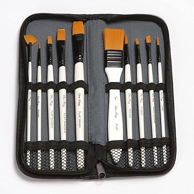 Set of nylon watercolor paint brushes with fabric bag.. DIAYTAR NIGERIA: Your affordable gateway to thousands of products delivered within a week.
