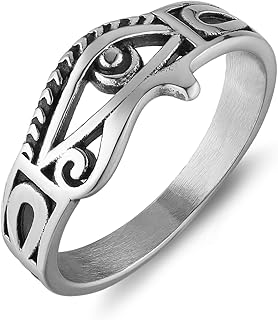 Hzman ancient Egyptian Steel Egyptian Ring Ankh Cross Horus Ring Symbol Symbol Egypt Rings for Men Women.. Everything you need is on DIAYTAR Nigeria — just a click away.