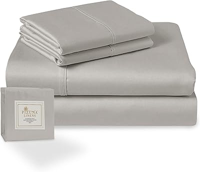 Pizuna bed set in cotton 400 threads for very large bed, ash gray, 4-room luxury hotel bed set, 100 % cotton with long fibers, for King Size Californian bed, comprising 1 sheet, 1 flat sheet and 2 pillowcases.. Shop quality and variety at unbeatable prices on DIAYTAR Nigeria — delivery in under 8 days.