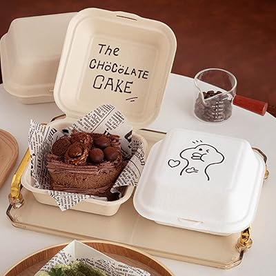 Bento hand -painted cake box 6x6 Biodegradable containers 50pccs disposable lunch box containers (pulp color).. From daily deals to exclusive products — DIAYTAR Nigeria has you covered.
