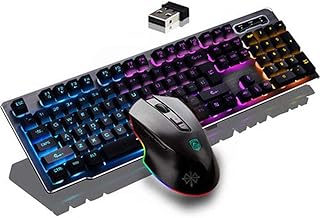 Rechargeable keyboard and mouse, feeling of backlighting of the mechanical keyboard suspended for games, fast load, free wireless charge drive 2.4 g, adjustable respiratory lamp, anti-clay, 12 multimedia keys (black).. Discover the convenience of DIAYTAR NIGERIA's vast e-commerce platform with delivery in just 5-8 days.