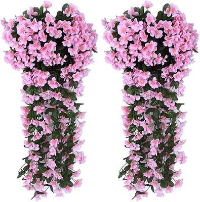 EVOIO - LOT OF 2 Flowers of Artificial Violets to Hang - Hanging Plants for Outdoor, Patio, Garden, Porch, Wedding Home Decorations.. Experience the convenience of one-stop shopping with DIAYTAR NIGERIA's diverse and affordable marketplace.