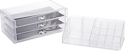 Makeup and jewelry storage organizer in transparent acrylic with 4 drawers to store.. DIAYTAR NIGERIA delivers what matters - quality, affordability, and prompt nationwide shipping.