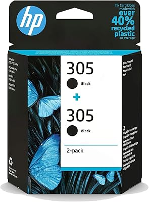 Original black ink cartridges HP 305, pack of 2 (6ZD18AE).. DIAYTAR NIGERIA: Your partner in affordable online retail with reliable shipping across Nigeria.
