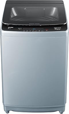 Fully automatic kilon washing machine with high loading, 18 kg, 8 programs, spin, LED screen, child safety, tempered glass cover, silver color, KWTY1802S model - Full one year warranty.. DIAYTAR NIGERIA: Making quality accessible to all Nigerians with affordable prices and quick delivery.