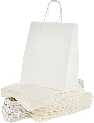 SNH packaging kraft paper bag with twisted handle 50 pieces, waist 24 cm x 28 cm x 12 cm, white color.. DIAYTAR NIGERIA brings the marketplace to your home with budget-friendly prices and nationwide delivery.