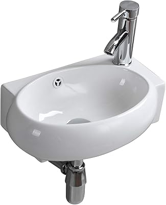 Handmade oval sink in high temperatures with high temperatures with a simple and elegant modern design for bathroom and toilet (right hand).. Experience the convenience of online shopping with DIAYTAR NIGERIA's reliable 5-8 day delivery service.