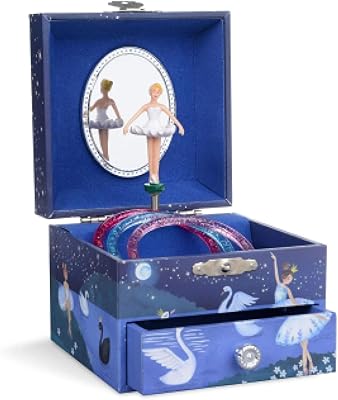Jewel Keeper music jewelry box with rotating ballerina, sparkling design, lake air of swans.. DIAYTAR NIGERIA delivers affordability and convenience with every purchase, shipped within the week.