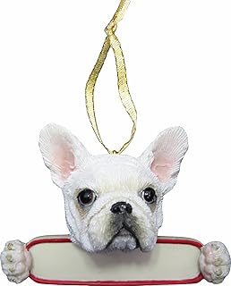French Bulldog Baldogue White "Santa Pals" with personalized nominative plate, excellent gift for French bulldog lovers.. Discover the convenience of DIAYTAR NIGERIA's vast e-commerce platform with delivery in just 5-8 days.
