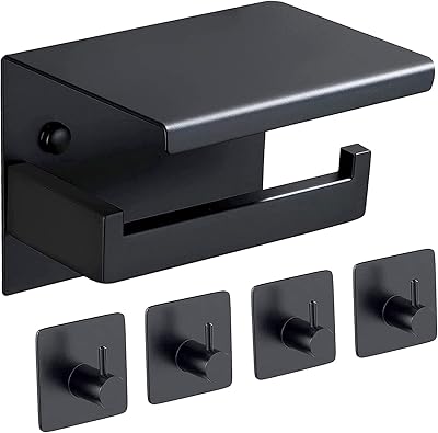 Black toilet flap with stainless steel paper dock holder.. Nigeria’s trusted store online — DIAYTAR Nigeria never disappoints.