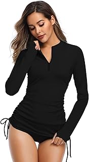 Long sleeve swimsuit for women with UV sun protection and protection against adjustable lateral rashes.. DIAYTAR NIGERIA: Where affordability meets variety, with thousands of products delivered in less than 8 days.