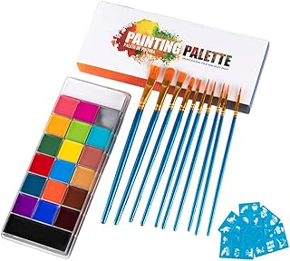 Set of painting for the face and body SFX arty cosplay party for Halloween makeup and the World Cup (10 professional brushes, 20 paint colors, 30 stencils).. Shop anytime, receive on time — only with DIAYTAR Nigeria.