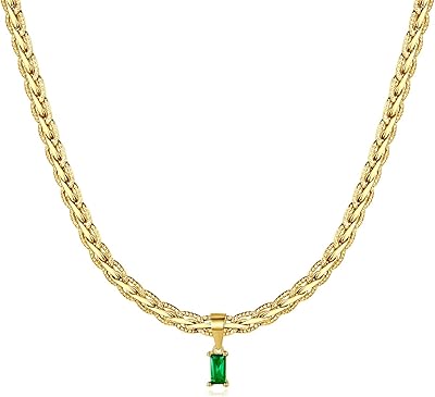 Vintage necklace filled with 18-carat gold for women, waterproof gold necklace, rectangular pendant collar in zircon with precious anti-terminal stones.. Experience the joy of convenient shopping with DIAYTAR NIGERIA's vast selection and quick delivery service.