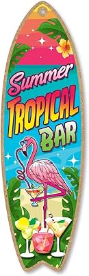 Honey Dew Gifts Surfing Plate Panel, Tropical summer stripes, 5 "X 16", Hanging banner, Decorative Wall Plaque, Home Festival Decoration.. DIAYTAR NIGERIA brings affordable shopping to your fingertips with reliable delivery in less than 8 days.