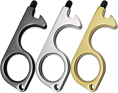 Kit of door opening tools without contact, pack of 3 Delfino additional portable tips without contact with anti-viral anti-microbial silicone in copper and zinc keychain for surfaces and external public screens shared.. Online shopping made simple and affordable — DIAYTAR Nigeria.