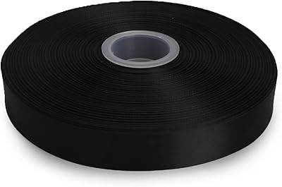 Laribbons 50 yards 1 "double -sided satin ribbon for crafts, gift packaging, hair for hair and wedding decoration - 030 black.. For everyday items and more, trust DIAYTAR Nigeria.