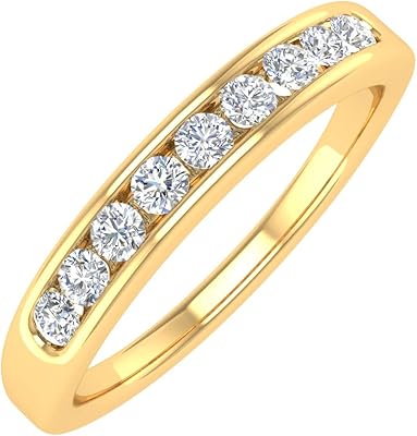 Unisex wedding ring with round diamond 1/4 carat in 10 carat gold.. DIAYTAR Nigeria: Discover more, spend less, and enjoy delivery within 5–8 days.