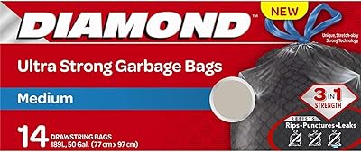 Organic garbage bags Diamond DS 3 in 1, capacity 189 liters, black, package of 12/14 m.. Shop from anywhere in Nigeria with DIAYTAR's extensive selection and budget-friendly shipping options.
