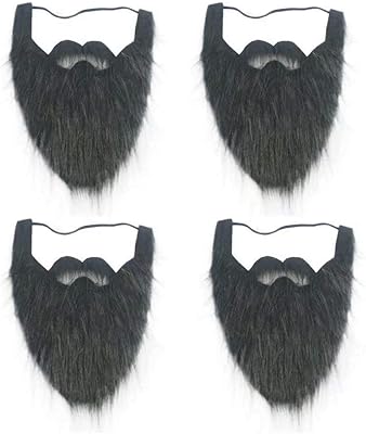 Black children's beard and mustache, elastic beard for the face, Viking beard, 4 -room Halloween costume.. Shop confidently on DIAYTAR Nigeria — everything you need, delivered quickly.