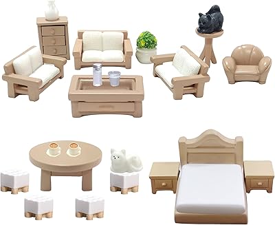 Decoration set of mini doll's house furniture with 23 rooms including dining, living room and bedroom toys for children and girls.. Affordable online shopping is just a click away with DIAYTAR Nigeria.