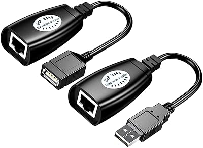Lixin USB (male) power adapter (female) to RJ45 USB extension adapter to RJ45 LAN with CAT5/CAT5E/CAT6 cable.. Your trusted marketplace, DIAYTAR NIGERIA offers extensive variety with delivery within 8 days.