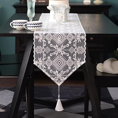 Magnificent embroidered tablecloth with rustic pampilles ray with a classic and elegant pattern for the decoration of the house, the dinner table, the coffee, the wedding and the holidays (30x,150 cm).. DIAYTAR NIGERIA brings the marketplace home to you with affordable prices and delivery in 5-8 days.