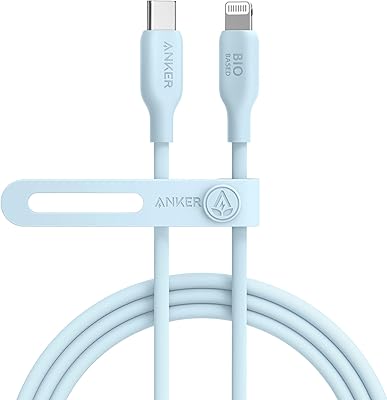 USB-C to Lightning anker cable, 541 cable (misty blue, 6 feet), MFI certified, Dynamic fast charging cable for iPhone 14 14 Pro Max 13 13 Pro 12 11 Plus (charger not included).. DIAYTAR NIGERIA delivers more than products - we deliver affordable solutions within the week.