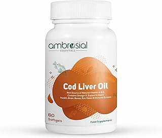 Ambrocial cod liver oil capsules - 300 mg of omega -3 fish oil with vitamin A and vitamin D 60 portions.. DIAYTAR Nigeria: Your one-stop online shop with unbeatable prices and nationwide delivery in under 8 days.