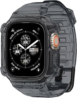 Spigen Rugged Armor Pro shell designed for Apple Watch Ultra 49 mm with bracelet - Crystal Space.. DIAYTAR NIGERIA: Where quality meets accessibility with affordable prices and prompt shipping.