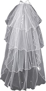 Honbolo 4 -layer wedding veil with butterfly knot and rolling pearls, wedding dress accessories, elegant design, beautiful details, easy to wear, 80 cm.. Your comprehensive marketplace awaits at DIAYTAR NIGERIA with affordable prices and reliable delivery times.